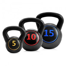Load image into Gallery viewer, 5 10 15 lbs Weight Kettlebell Home Fitness 3 Pieces Set Kettle Bell